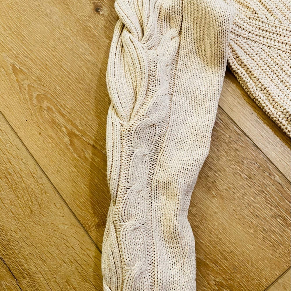 ASTR The Label Sweater Women’s Large Cream Textured Stitch Cable Chunky Knit - Picture 2 of 10